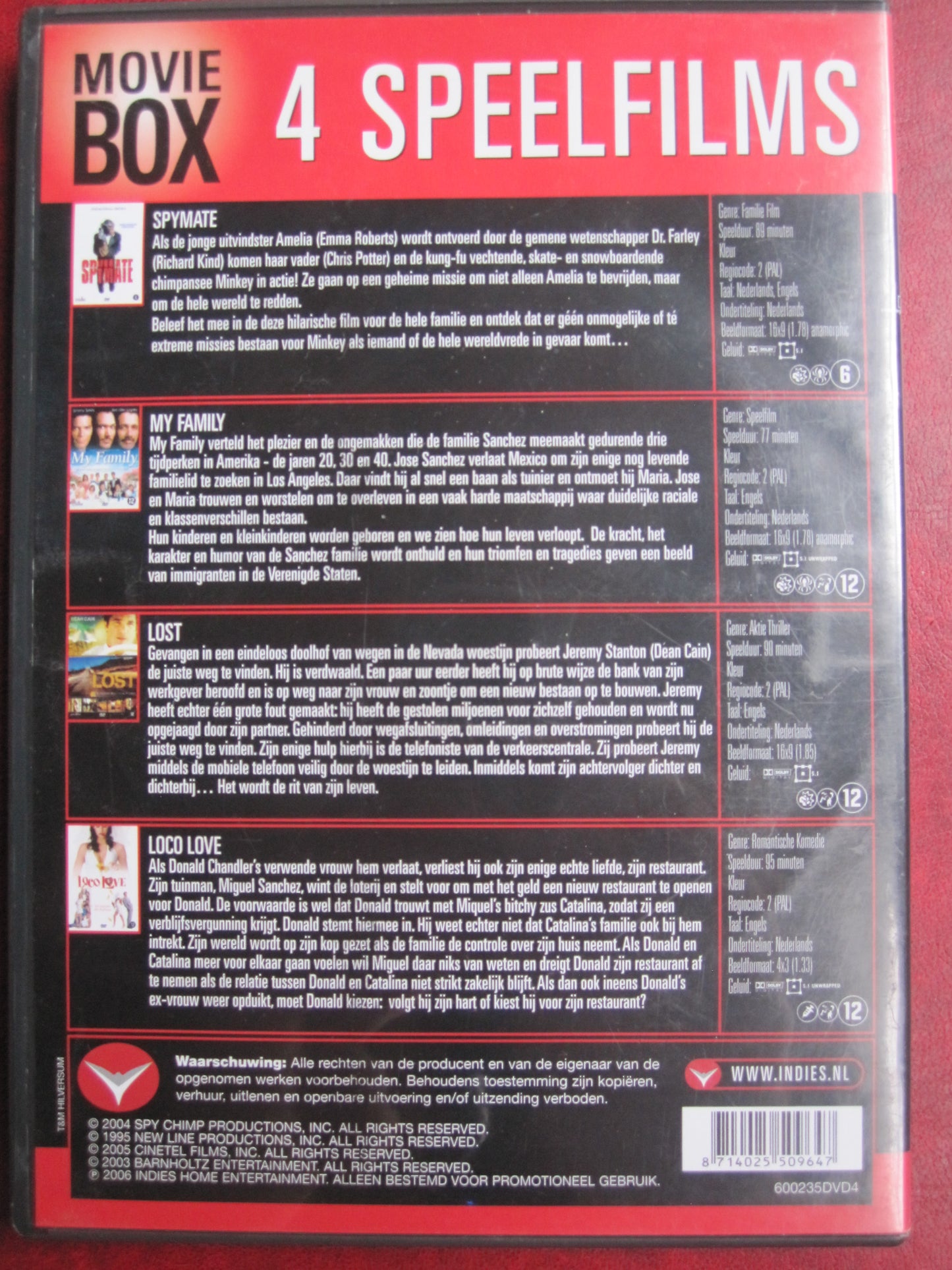 4 Speelfilms - Movie Box (4 films op 2 disc)