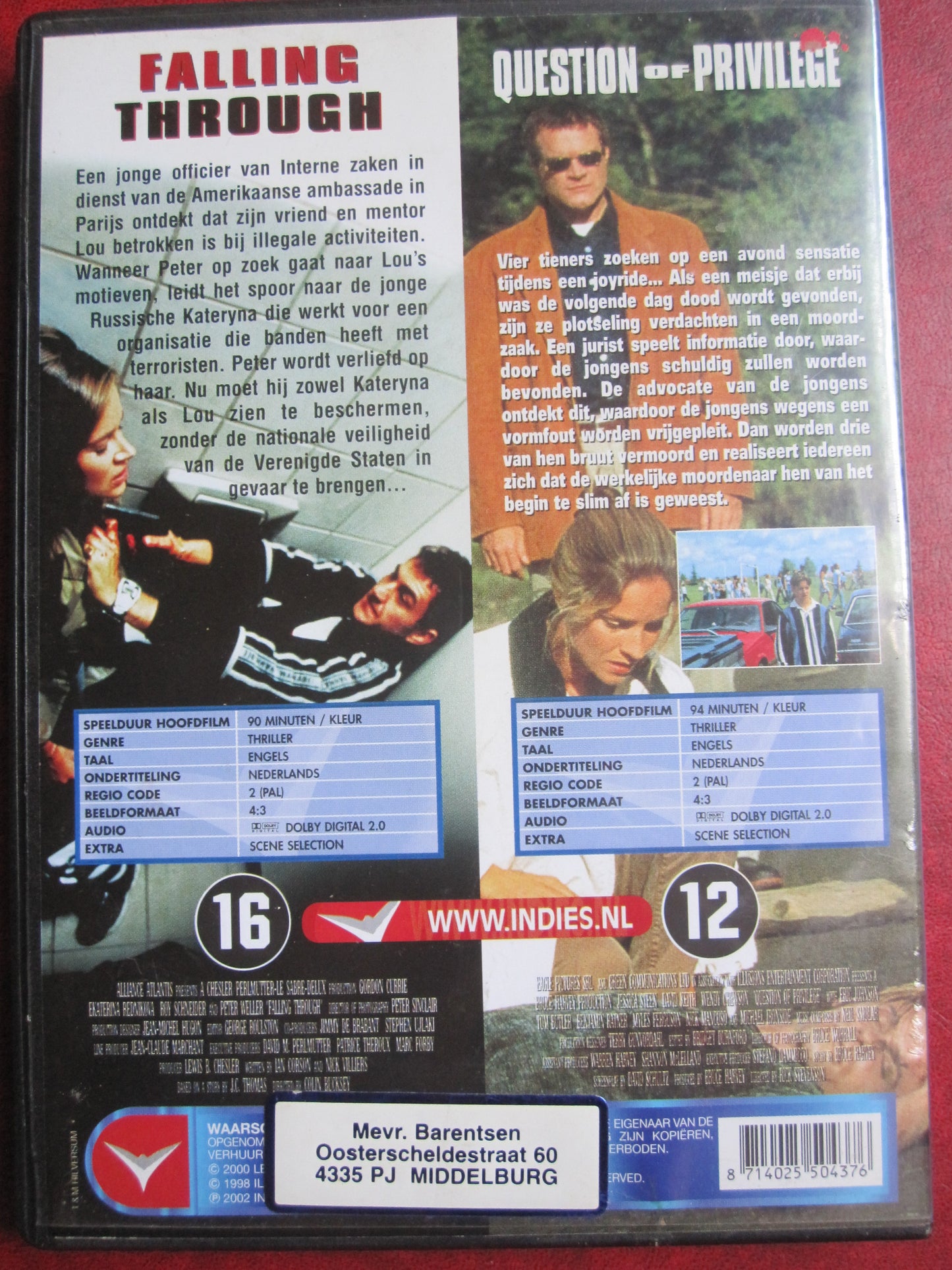 Falling Through + Question of Privilege (2 films op 1 DVD)