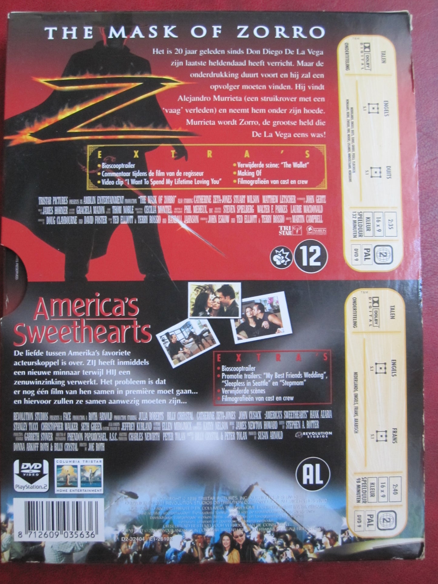 The Mask of Zorro + America's Sweethearts (2 disc)