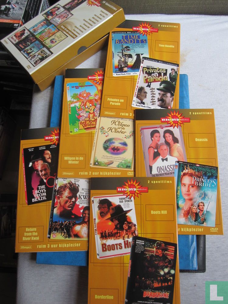 The Boys from Brazil + Return from the River Kwai + Onassis + The Princess Bride + Het konijnenvriendje + Wilgen in de winter + Boots Hill + Borderline + Time Bandits + Privates on Parade [volle box]